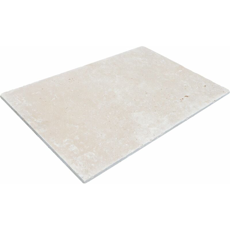 Stone By Stone - Dalles et Pavés Travertin 1er Choix - Crème - 40,6x61x3cm - Vieilli - (1 m²)