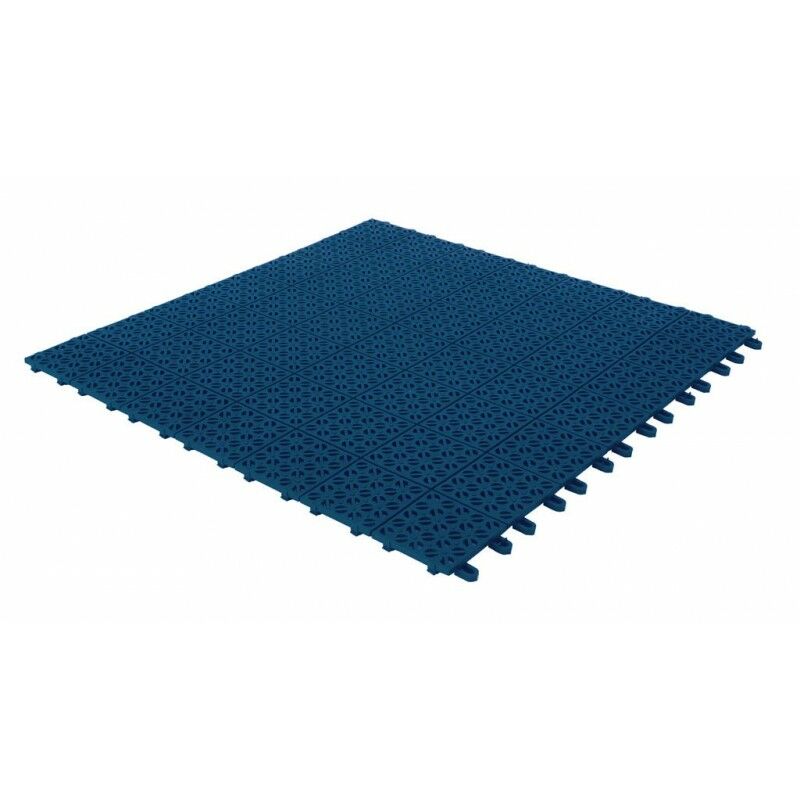 Dalles flexibles en plastique 55,5 x 55,5 cm pour intérieur, extérieur et jardin, Blu, drainant et autobloquante 4 pièces - Blu