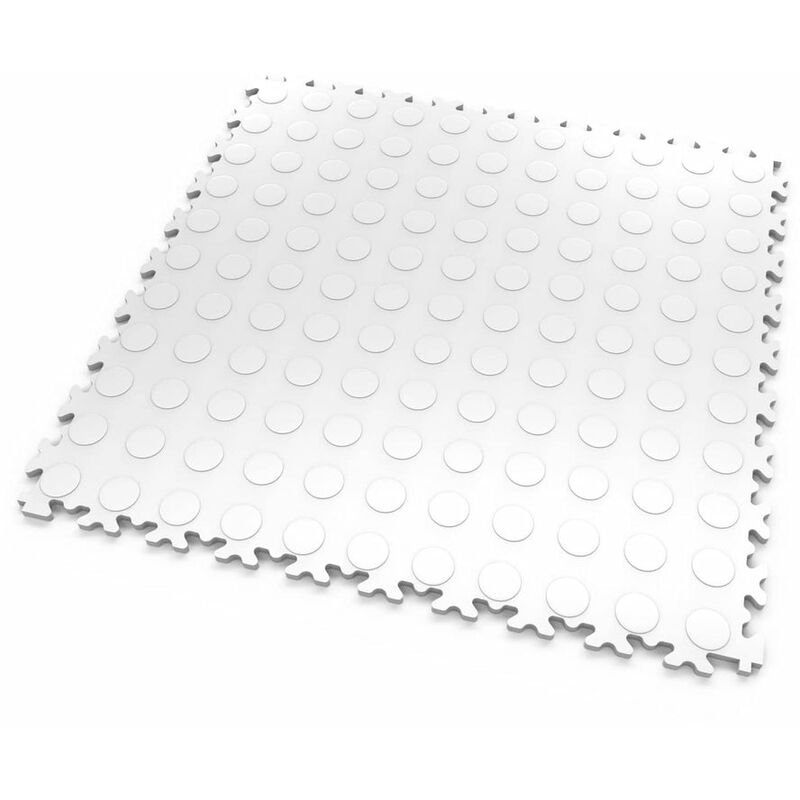 Dalles mosaik pvc Blanc - garage, atelier - Épaisseur 5mm Surface Pastillée - Blanc