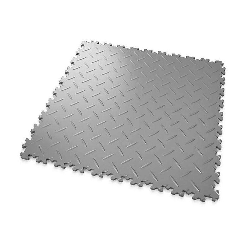 Mosaik Floor - dalles mosaik pvc Gris-Clair - garage, atelier - Épaisseur 5mm Surface Tôle Larmée - Gris-Clair