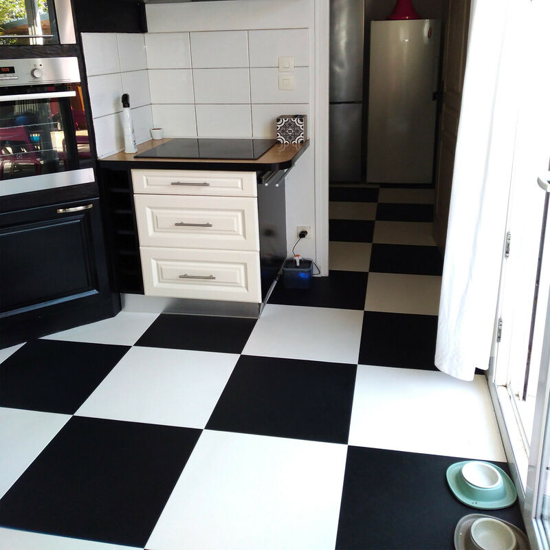 Mosaik Floor - dalles mosaik pvc joints invisibles Blanc - garage, atelier - Épaisseur 5mm - Blanc