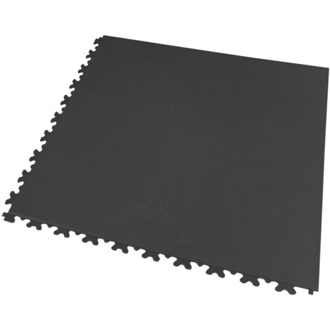 DALLES MOSAIK PVC JOINTS INVISIBLES Noir - GARAGE, ATELIER - Épaisseur 5mm - Noir