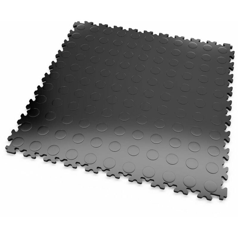 Dalles mosaik pvc Éco-Noir - garage, atelier - Épaisseur 5mm Surface Pastillée - Noir