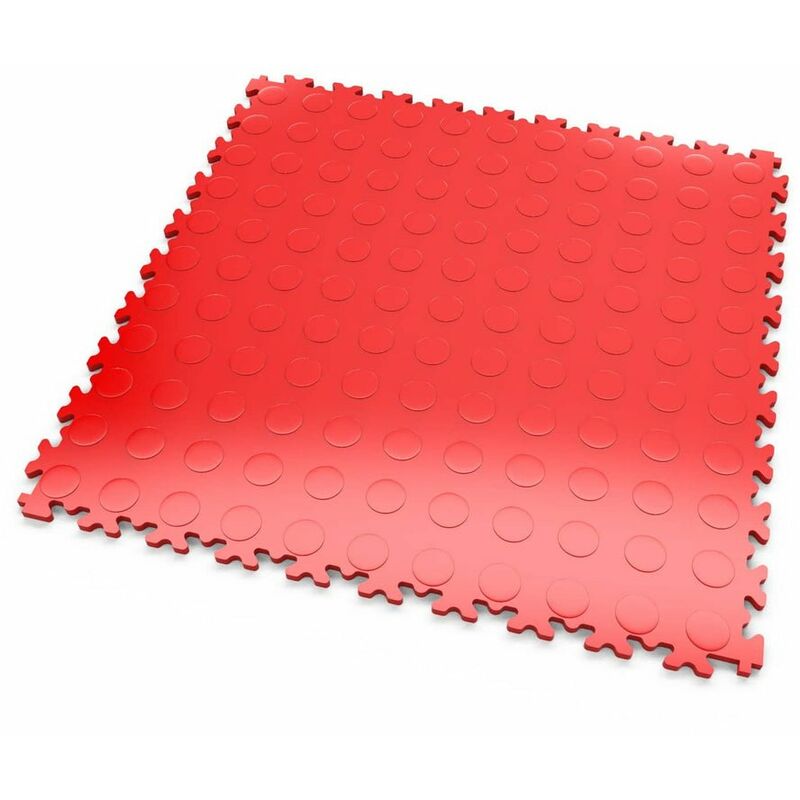 Dalles mosaik pvc Rouge - garage, atelier - Épaisseur 5mm Surface Pastillée - Rouge