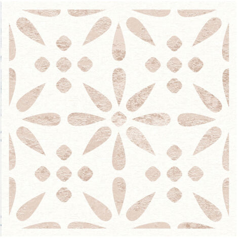 Dalles murales adhésives effet carrelage vintage fleur 30.5x30.5cm – Pack de 6 – PVC compact imperméable pour salle de bain – Access Deco