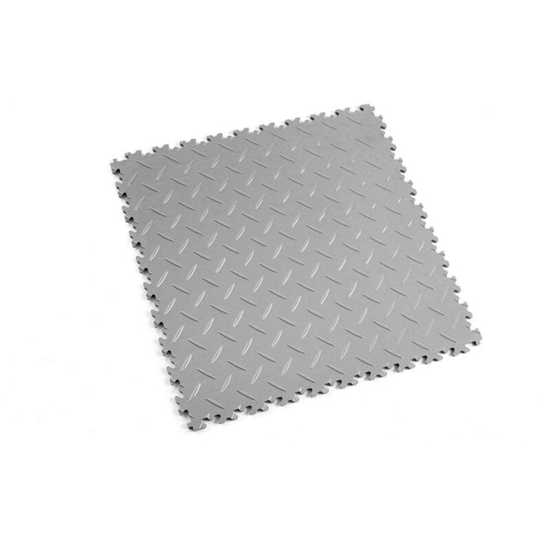 Fortelock - Dalles PVC Gris Clair ' ' Surface 'Diamant'| Usage Professionnel et Domestique | Idéal pour Garage, Atelier, Usine, Entrepôt, Magasin,