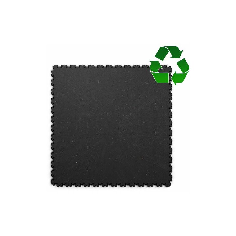 Dalles PVC Recyclé Noir ' XL' Grand Format| Epaisseur 4mm | Garage, Atelier, Usine, Entrepôt, Magasin, Salle de Sport - Fortelock