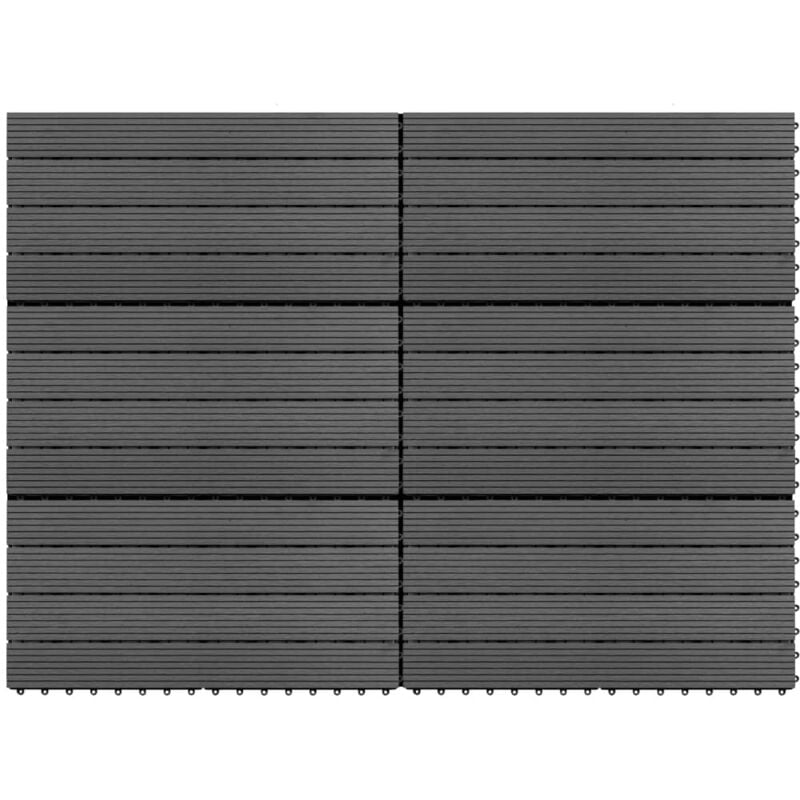 Vidaxl - Dalles wpc 60x30 cm 6 pcs 1m² Gris