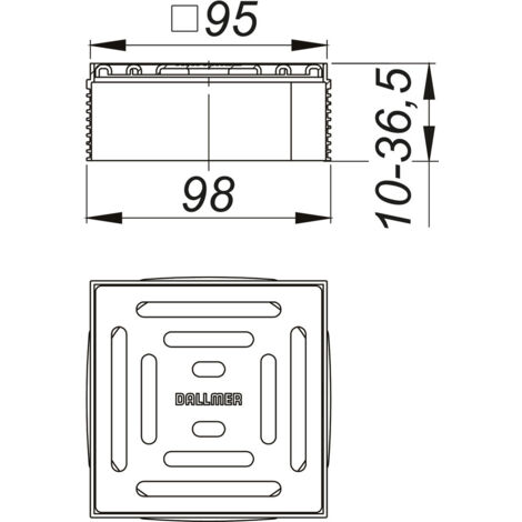 Dallmer Surélévation DallDrain Pure, 100 x 100 mm