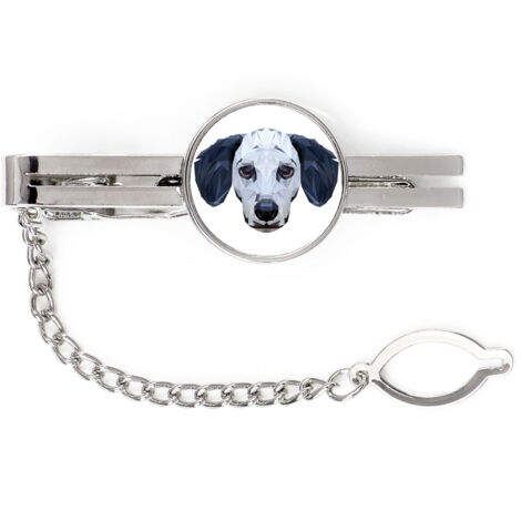 Dalmata, Pointer dalmata - fermacravatta geometrico con foto e scritta Art-Dog