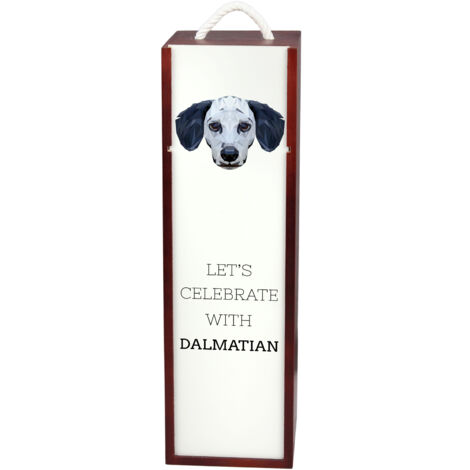 Dalmata, Pointer dalmata - scatola geometrica con foto e scritta per il vino di Art-Dog