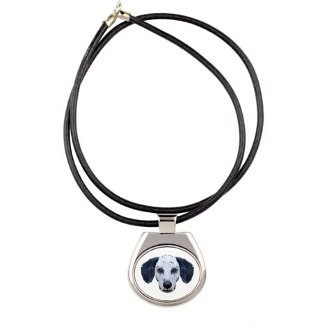Dalmatiner, Dalmatiner Pointer - Halskette mit Foto und geometrischer Inschrift von Art-Dog