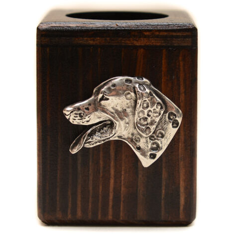 Dalmatiner, Dalmatiner Pointer - Kerzenständer aus Holz mit Hund, einzigartiges Andenken nach dem Verlust eines Hundes, Handarbeit von Art-Dog