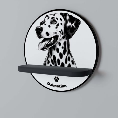 Dalmatiner-Hund, rund, Schwarz