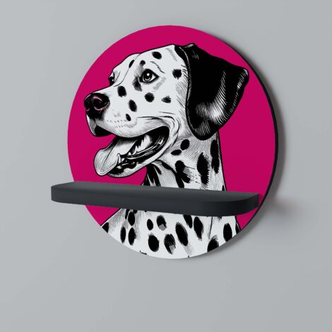 DALMATINER SMILE Rundes Regal Schwarz