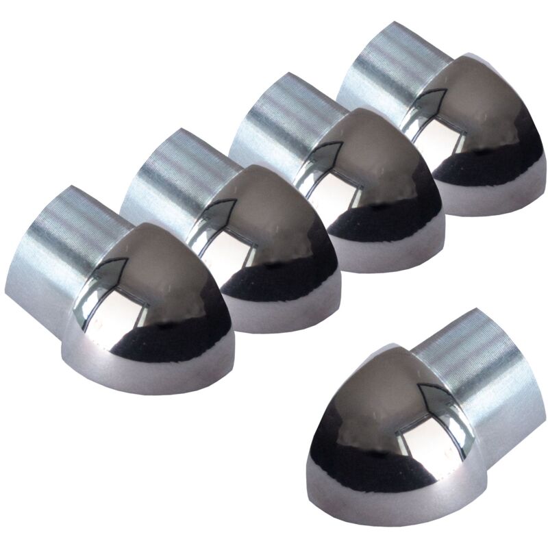 Angle extérieur pour profilé en quart de cercle en acier inoxydable, Profilé pour carrelage - Poli 10mm, 5 pièces - Dalsys