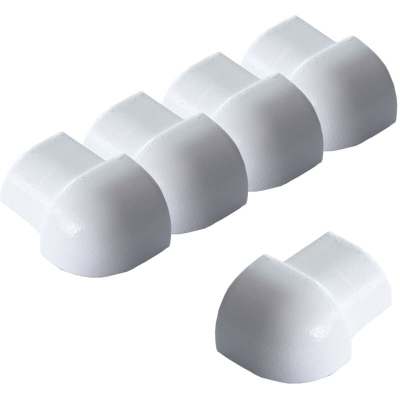 Dalsys Angle extérieur pour rail de carrelage aluminium (anodisé) Profilé en quart de cercle, profilé pour carrelage - 12,5mm, 5 pièces blanc
