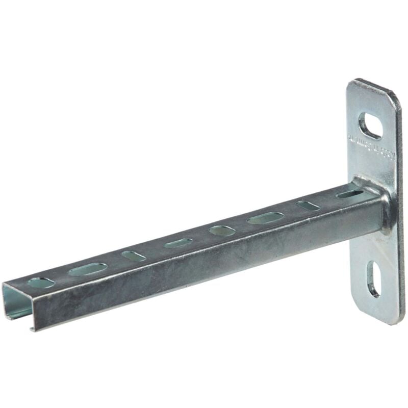 Dalsys - Console de rail, console murale 27/18 argent, support mural, support pour charges lourdes en acier galvanisé, résistant à la corrosion