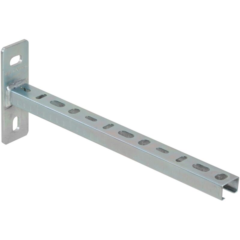 Console de rail, console murale, support mural, support pour charges lourdes en acier galvanisé, résistant à la corrosion - 28/30 Argent 24cm, 25