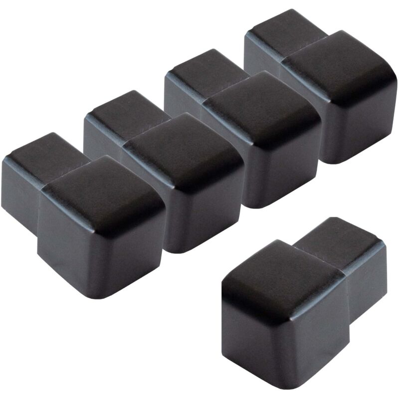 Embout pour rail de carrelage, profilé carré en aluminium (anodisé), profilé de carrelage - Noir 12,5mm, 5 pièces - Dalsys