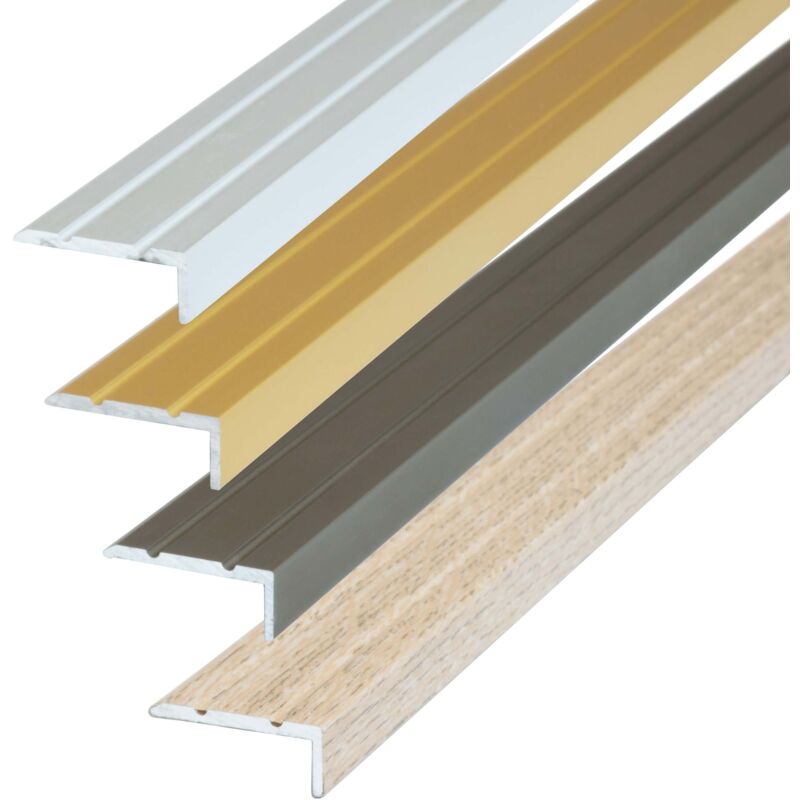 Profilé de nez de marche autocollant - 200cm x 25mm x 20mm Champagne