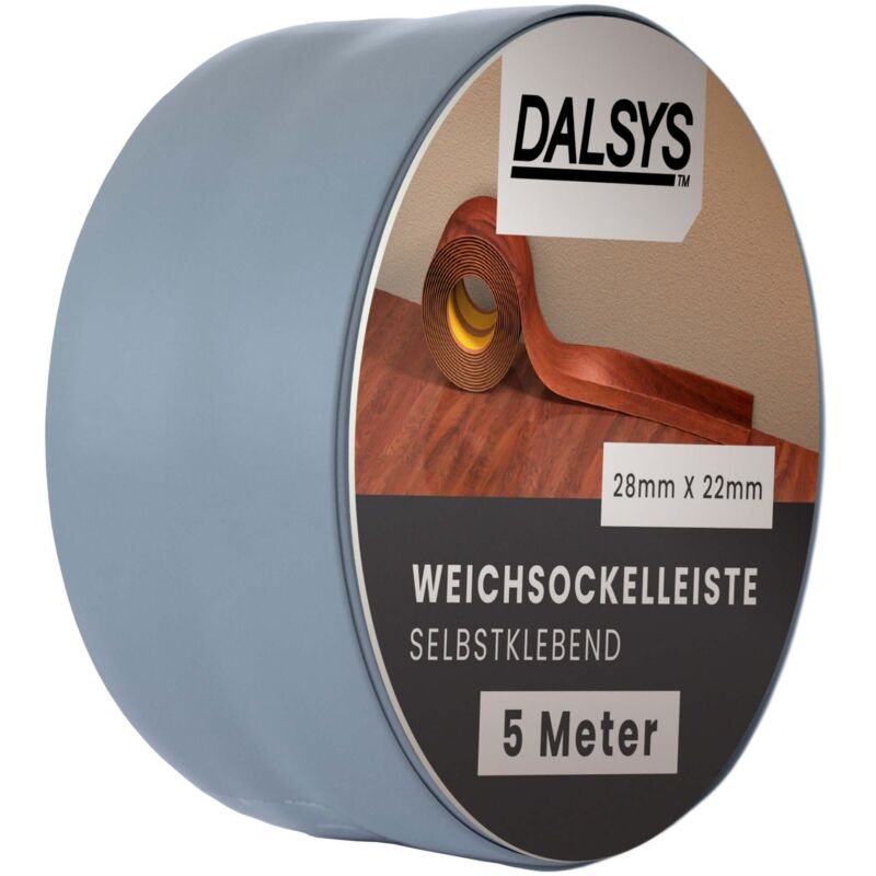 Dalsys plinthe souple autocollante plinthe adhésive, plinthe de finition pour joints dans le séjour, la cuisine, la salle de bain, en PVC synthétique