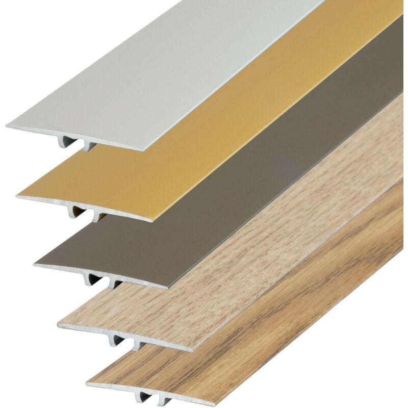 Dalsys - Profilé de transition plat, avec matériel de fixation - 180cm x 35mm Champagne