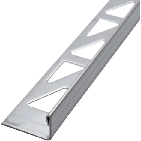 Dalsys Rail pour carrelage Profilé en L en acier inoxydable, Profilé pour carrelage - Brossé 2m x 10mm, 1 pièce