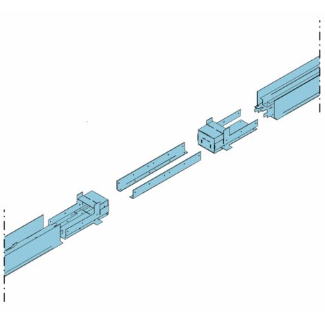 Dalsys Schiebetürsystem Verbindungselement für Doppelschiebetür Silber CW 75, für Glasschiebetür, raumsparende Türinstallation, für eine Wanddicke 100/125