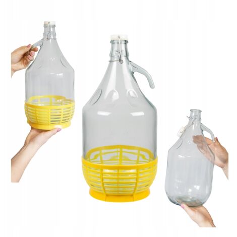 DAMA 5L + CIERRE DE LAZO EN CESTA Botella de Vino Damajuana Licores Moonshine