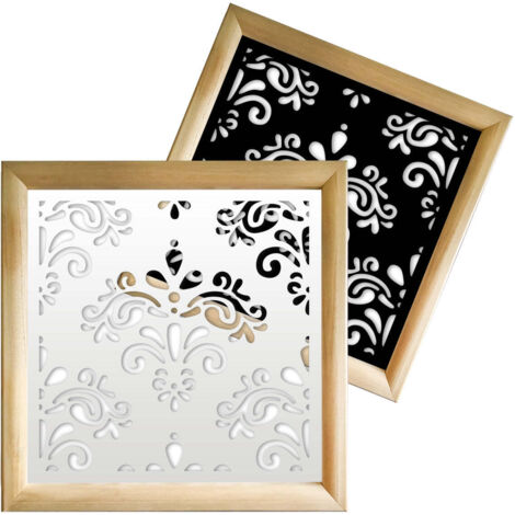 DAMASCO - Moduli Decorativi in Legno e PVC - Colore: nero - Misura: 48x48 cm