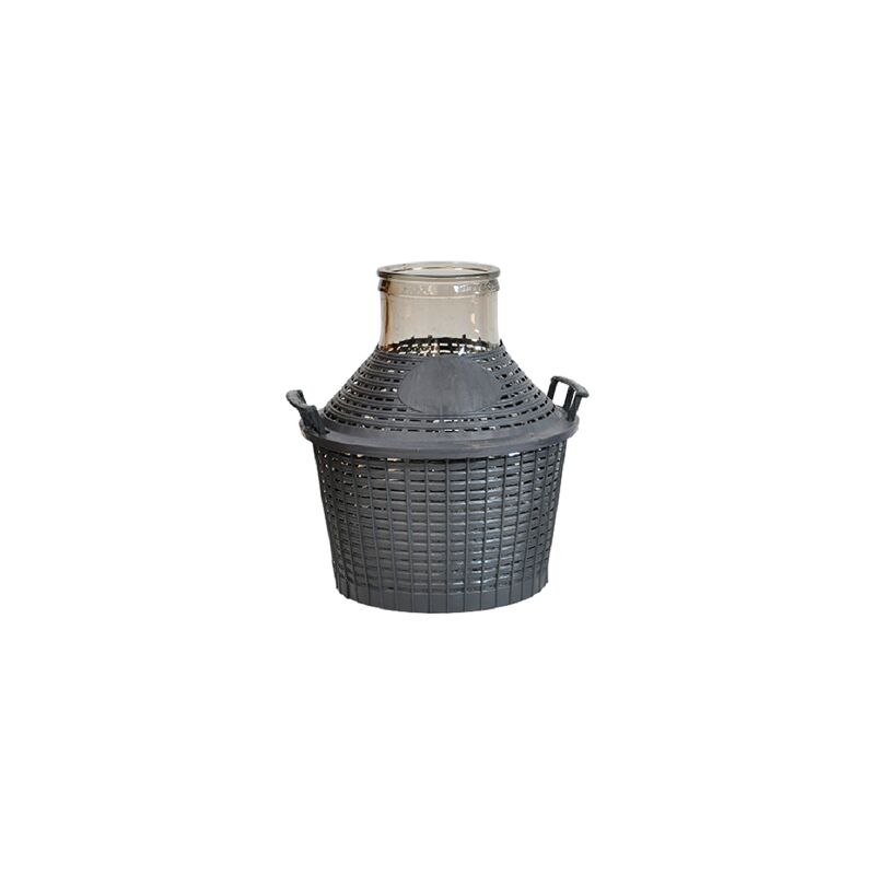 Inferramenta - Dame-jeanne en verre col large 11,5 cm 10 litres avec revetement manche plastique hors lie'ge vin huile vinaigre