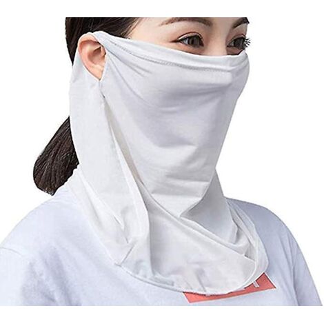 Damen-Sonnenschutzmaske für den Hals (Weiß) Sonnenschutz-Gesichtsmaske, einlagige Halsmaske, leichter Sommerschal