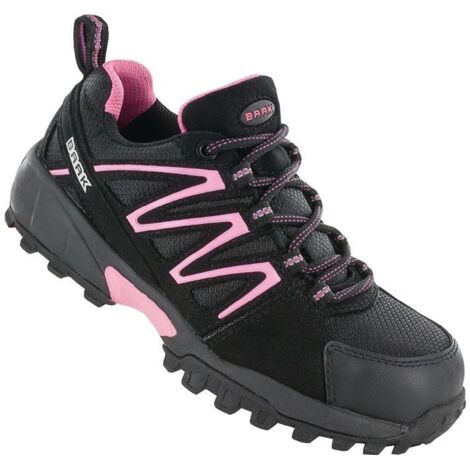 Damensicherheitsschuh Silvy Größe 36 schwarz/magenta S1P EN ISO 20345 Mikrofaser mit Textileinsätzen
