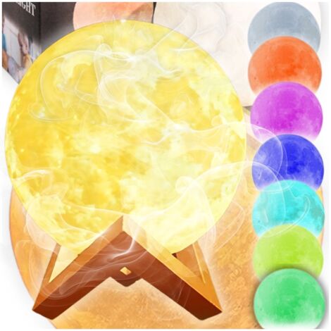 Dampf-Luftbefeuchter Mondlampe Diffusor Ionisator 8 Farben USB
