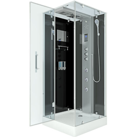Dampfdusche Duschtempel Sauna Dusche Duschkabine D38-13L3 90x90 cm ohne 2K Scheiben Versiegelung