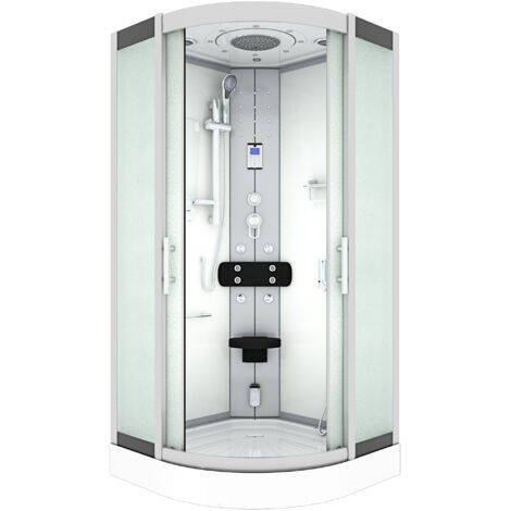 Dampfdusche Duschtempel Sauna Dusche Duschkabine D46-10M2-EC 90x90 cm mit 2K Scheiben Versiegelung