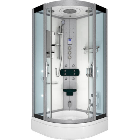 Dampfdusche Duschtempel Sauna Dusche Duschkabine D46-60T3-EC 100x100 cm mit 2K Scheiben Versiegelung