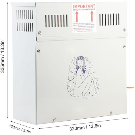Dampfgenerator - 220V 4,5KW Sauna-Dampfbadgenerator für Heim-Spa mit LED-Digitalregler und verstärktem Tank - Edelstahltank - Abmessungen 320x130x335mm.