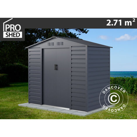 Dancover – Abri de jardin métal 2,13x1,27m – Acier galvanisé étanche – Résistance neige 80kg/m² – Dimensions extérieures 2,03x1,17m – Couleur anthracite