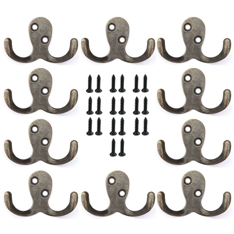 Dandibo - 10x ganci da parete ganci appendiabiti 4,2 cm ganci in metallo ottone ganci appendiabiti