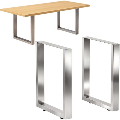 DanDiBo 2x Tischbeine Edelstahl 72 x 60 cm Tischgestell Höhenverstellbar 96673 Tischfüße Möbelfüße Tischkufen Esstisch Beine