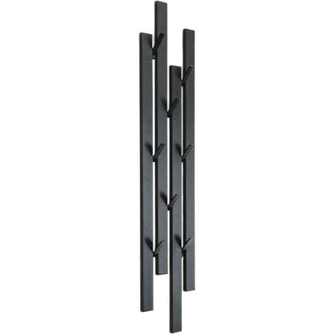 DanDiBo appendiabiti da parete in metallo nero 96612 appendiabiti da parete con 8 ganci appendiabiti da corridoio stretto appendiabiti a binario moderno appendiabiti a binario