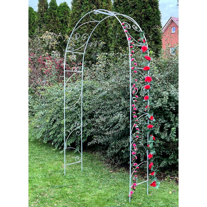 Dandibo - Arche de roses en acier galvanisé massif 135 cm Arche de porte 96518 Résistant aux intempéries Arche ronde en fer plein Support de vigne