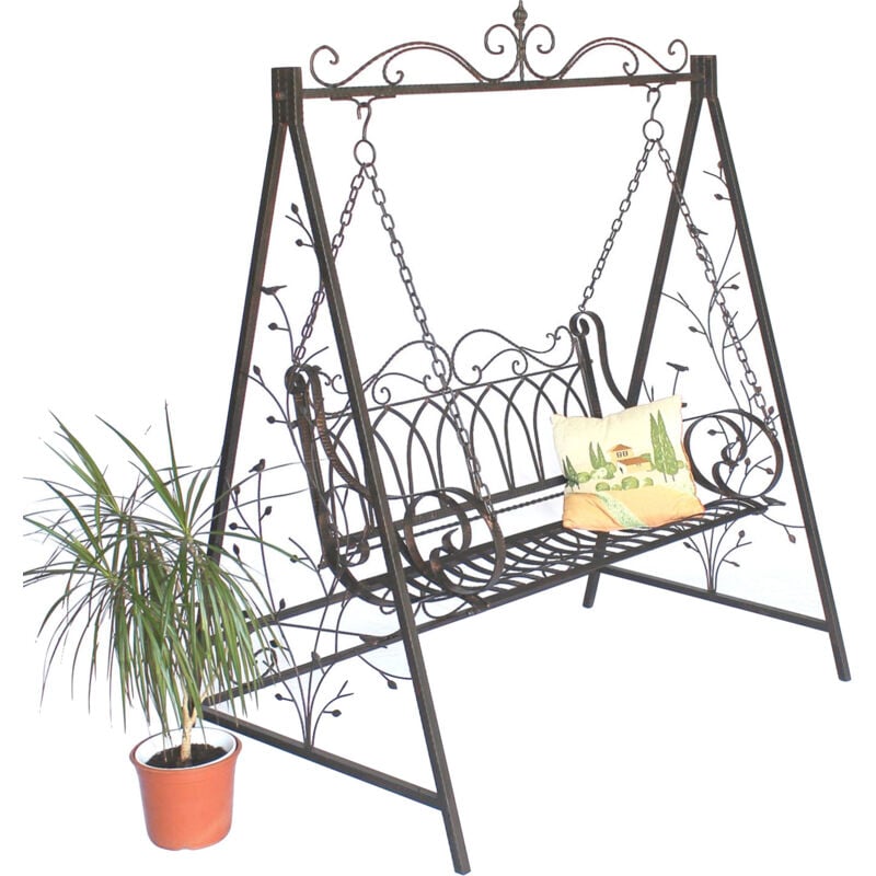 Balançoire hollywoodienne métal 2 places vintage antique 18688 Balançoire en fer forgé Jardin - Dandibo