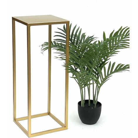 DanDiBo Blumenhocker Metall Gold Eckig 60 cm Blumenständer Beistelltisch 96506 M Blumensäule Modern Pflanzenständer Pflanzenhocker
