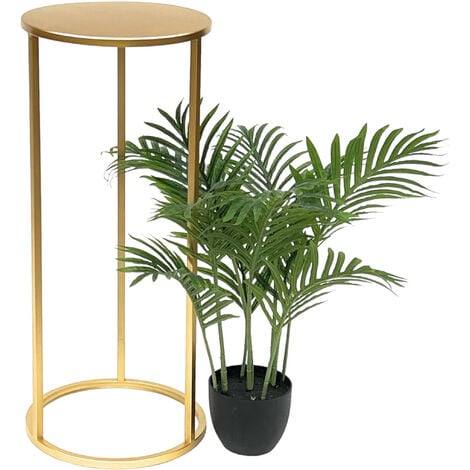 DanDiBo Blumenhocker Metall Gold Rund 70 cm Blumenständer Beistelltisch 96510 L Blumensäule Modern Pflanzenständer Pflanzenhocker