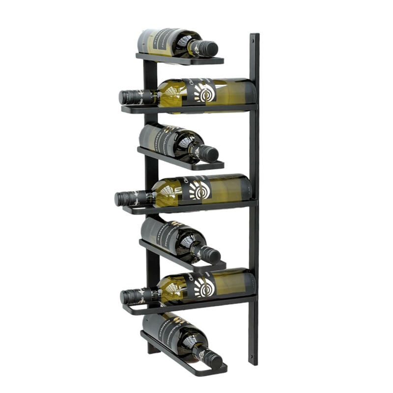 Dandibo - Casier à vin Métal Noir Coin Mural 2 pièces Etagère d'angle Casier à bouteilles 96326 Porte-bouteilles Montage mural Moderne Support mural