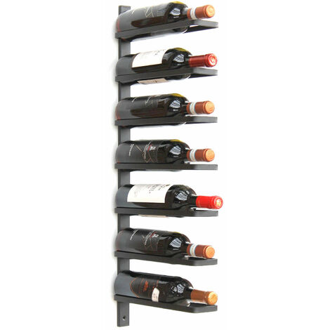 Dandibo – Casier à vin mural 93885 – Métal forgé peint noir – Support pour 7 bouteilles – Installation facile avec matériel inclus