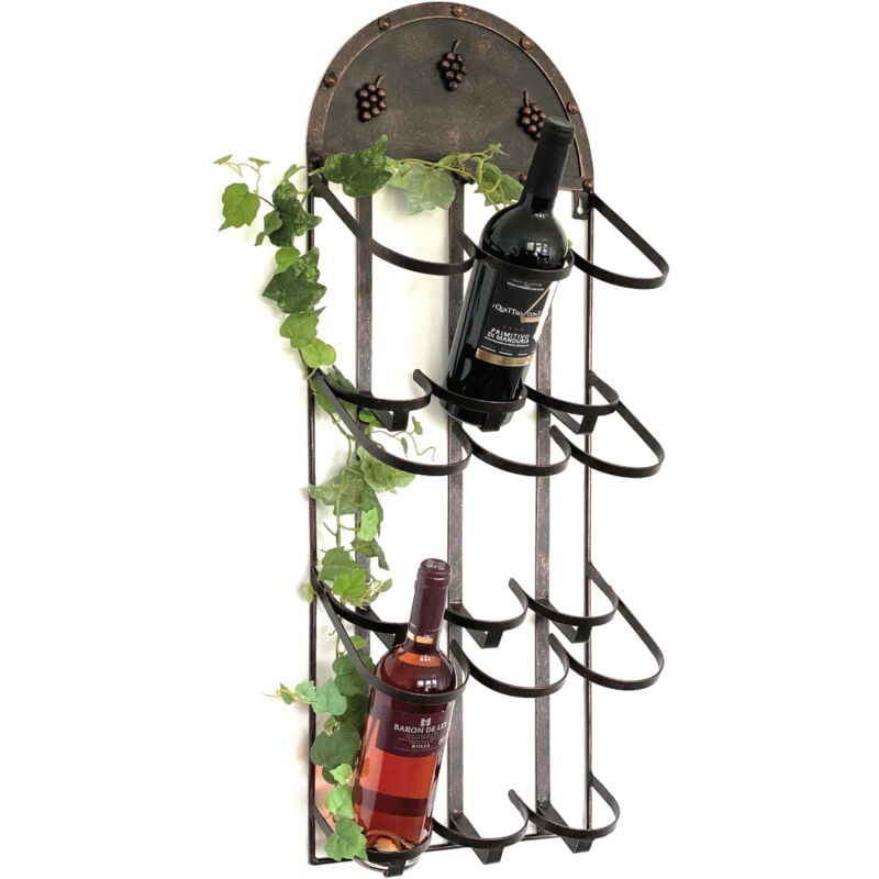 Dandibo - Casier à vin mural Métal Bronze 96192 Casier à bouteilles pour 9 bouteilles Casier à bouteilles de vin